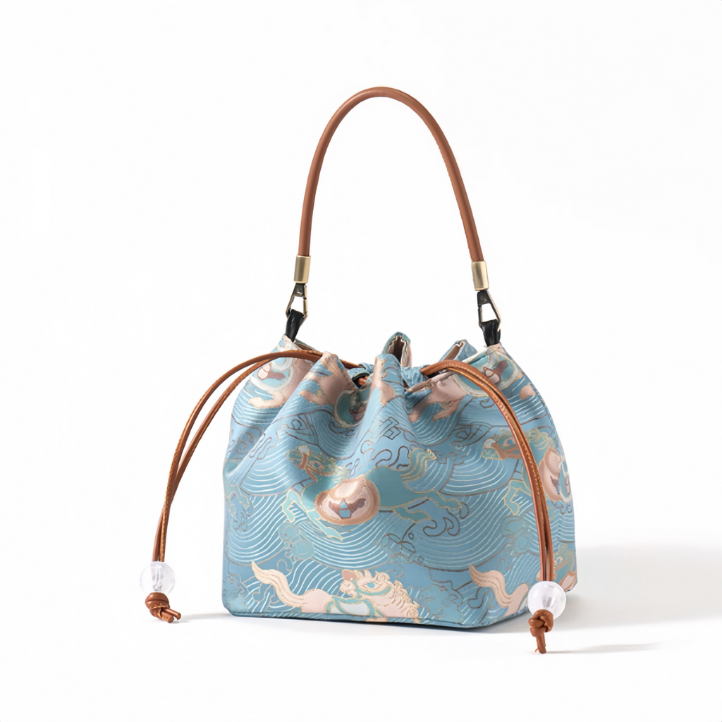 Premium Song Brocade Drawstring Bucket Bag