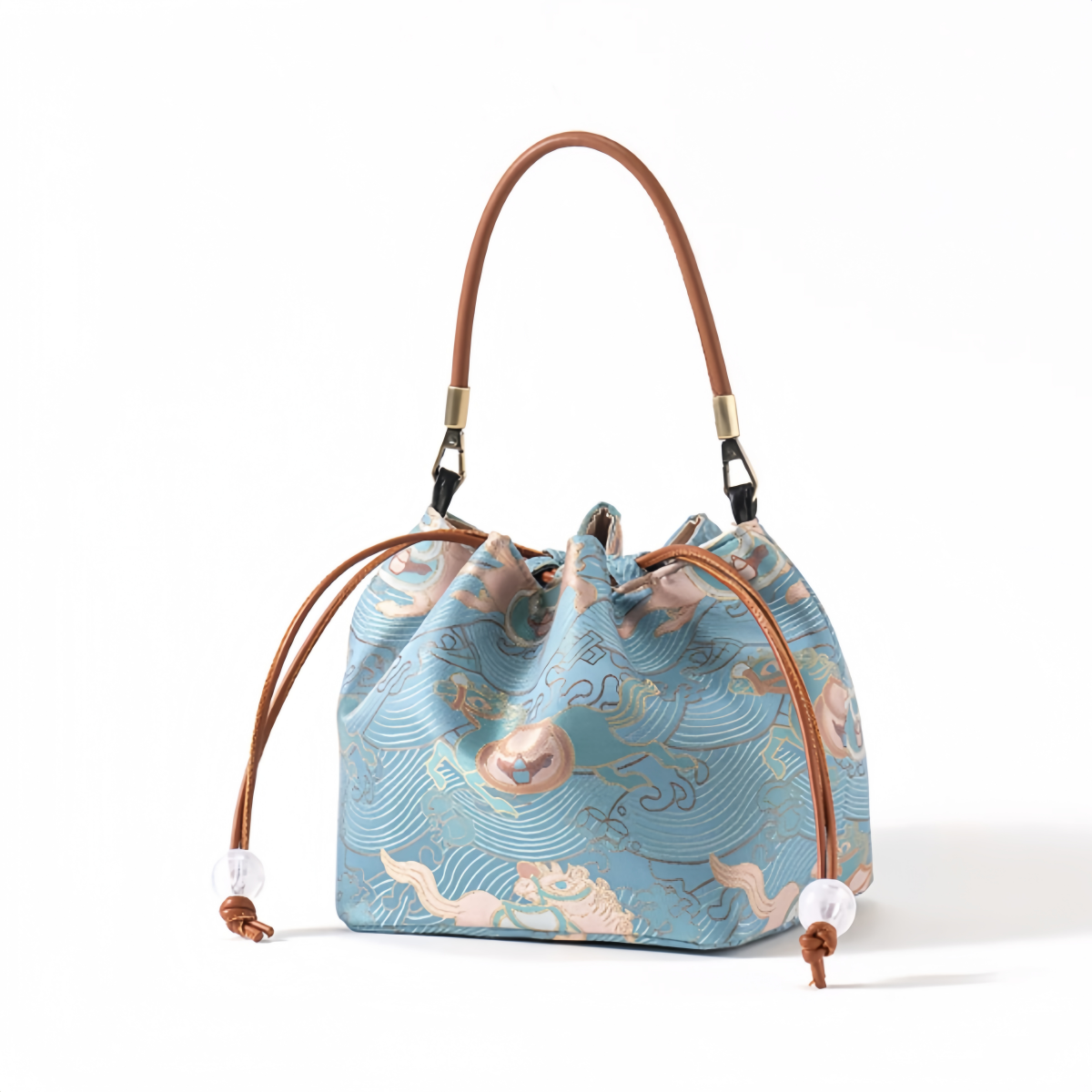 Premium Song Brocade Drawstring Bucket Bag