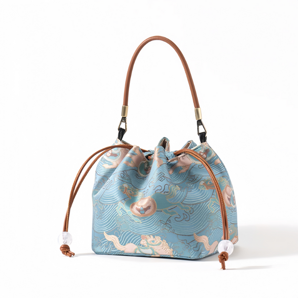 Premium Song Brocade Drawstring Bucket Bag