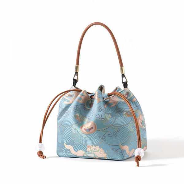 Premium Song Brocade Drawstring Bucket Bag