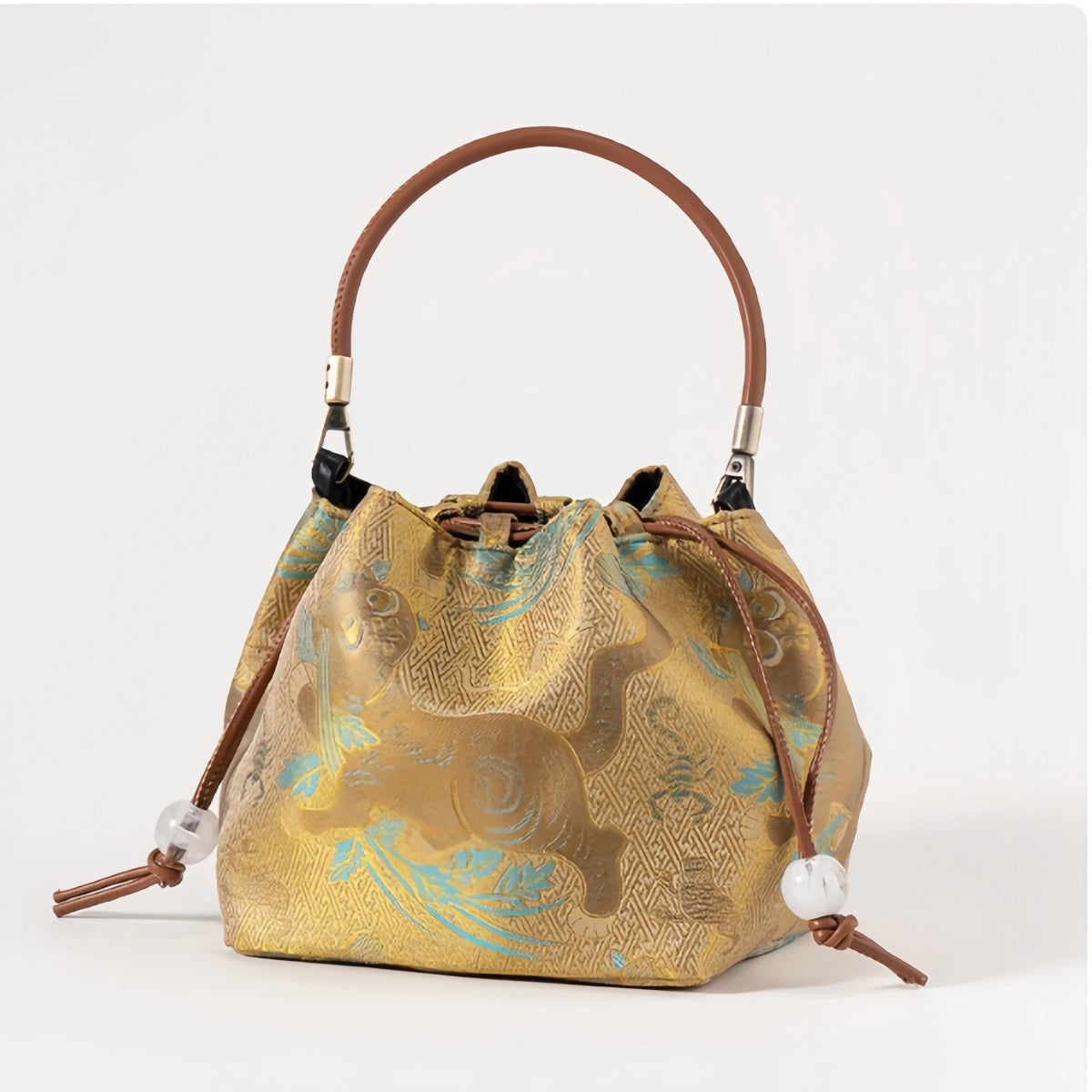Premium Song Brocade Drawstring Bucket Bag Main image