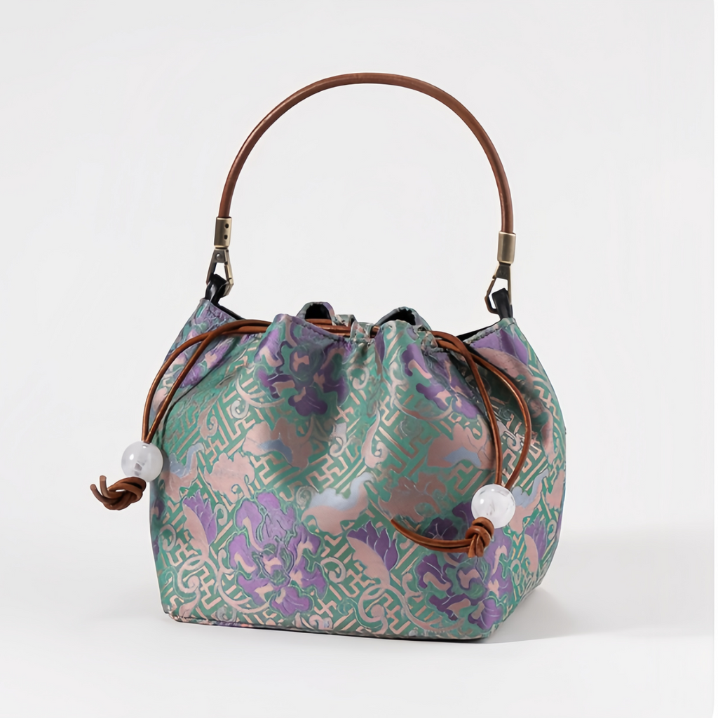 Premium Song Brocade Drawstring Bucket Bag