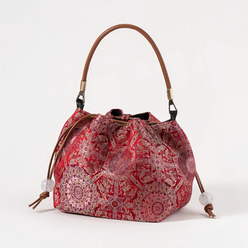 Premium Song Brocade Drawstring Bucket Bag