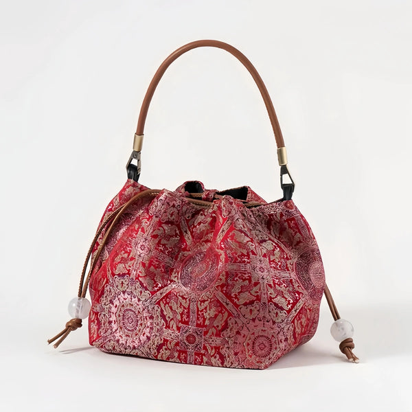 Premium Song Brocade Drawstring Bucket Bag