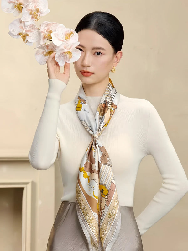 Premium Mulberry Silk Square Scarf