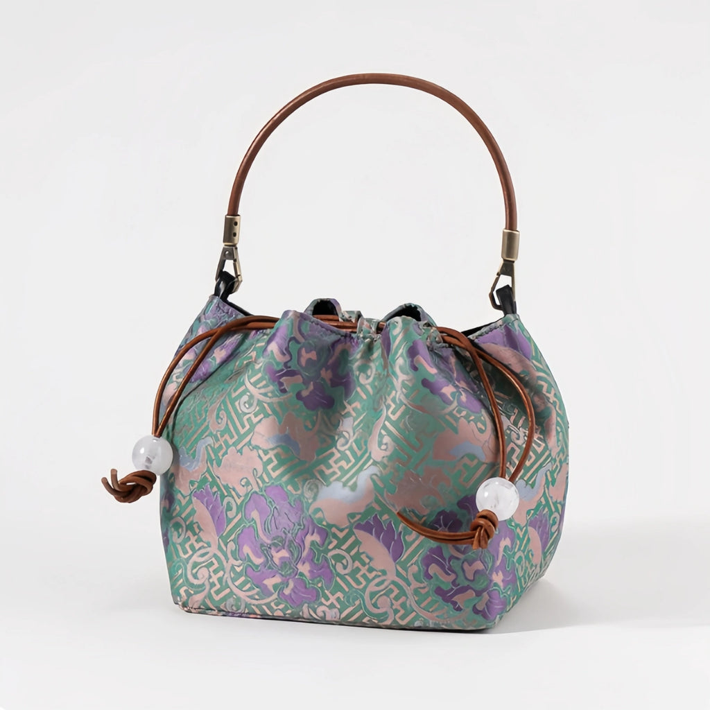 Premium Song Brocade Drawstring Bucket Bag