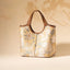 Premium Mulberry Silk Song Brocade Cowhide Bucket Bag