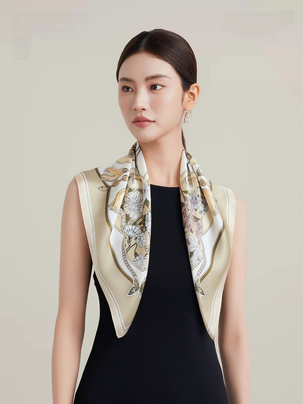 Premium Mulberry Silk Square Scarf Main image