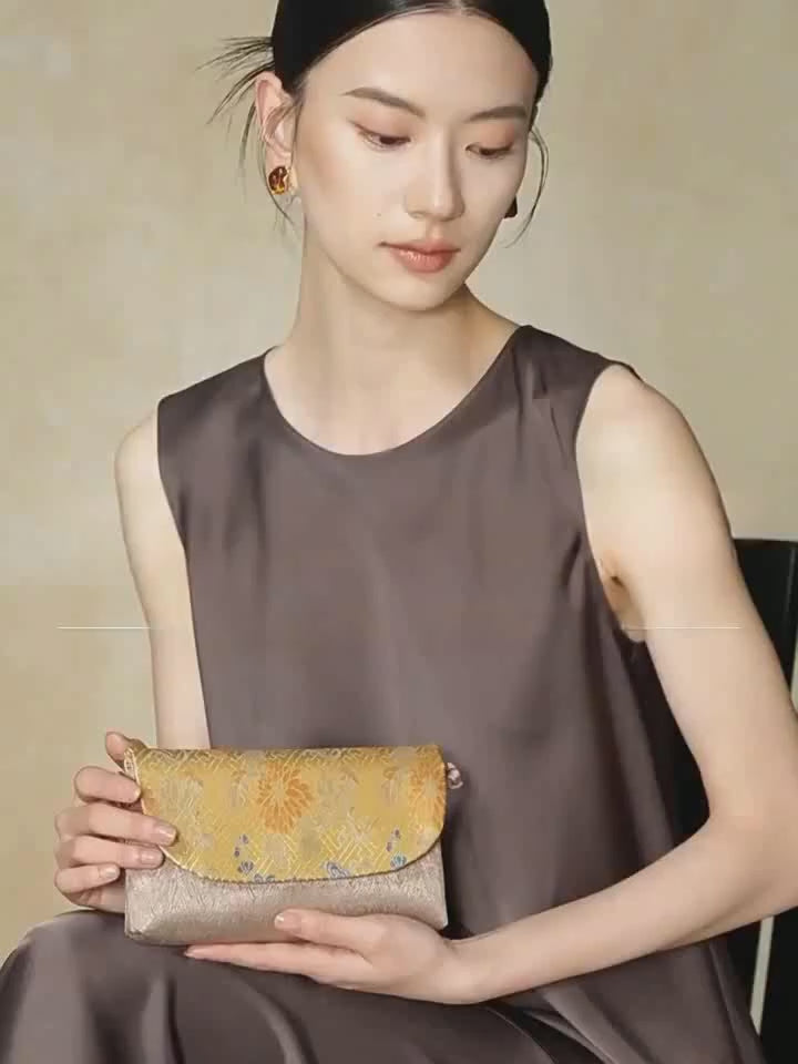 Song Brocade Silk Clutch & Crossbody