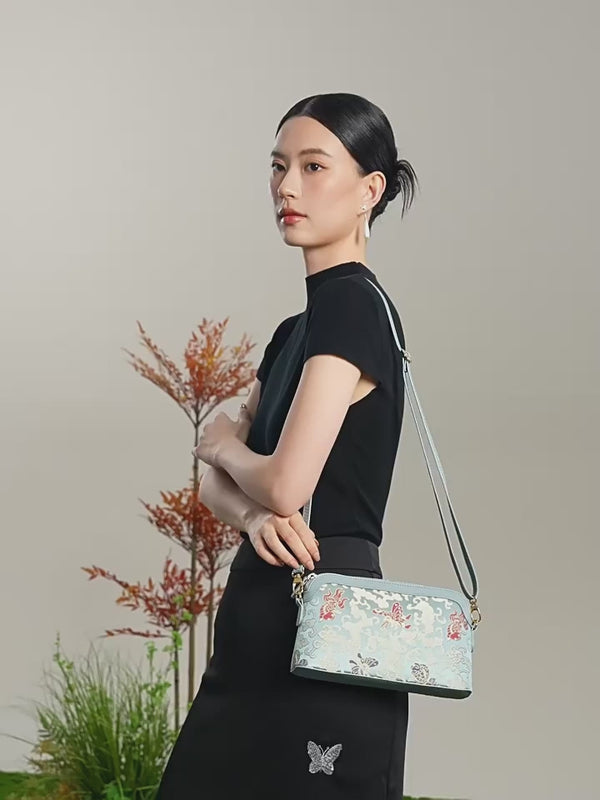 Premium Song Brocade Mulberry Silk Top-Handle Bag